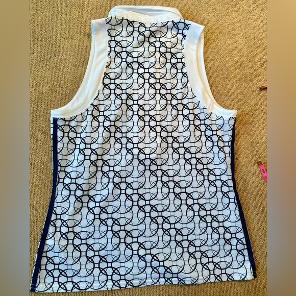 InPhorm Pique Ava S/L Polo-Midnight Print/white size Medium - Picture 3 of 10